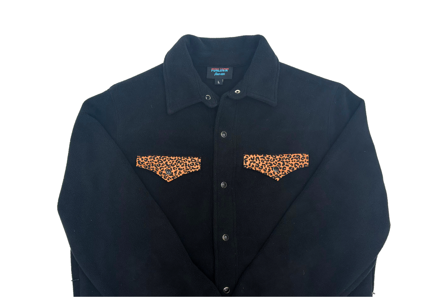 Georgie Leopard Print Fleece Pearl Snap — FunLuvin' Fleecewear